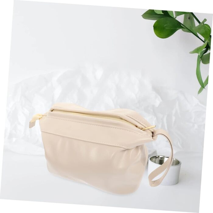 Портативна косметична сумка Шкіряна сумка на блискавці для подорожей туалетна сумка для жінок макіяж сумка органайзер з відділення