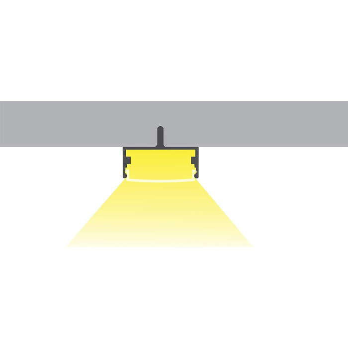 Повний комплект для стрічок шириною до 20 мм Tivendis Led Alu Profile 2 м AB Кришка прозора прозора, торцеві заглушки, кріпильні затискачі П-подібний поверхневий стельовий рейковий стіновий профіль анодований