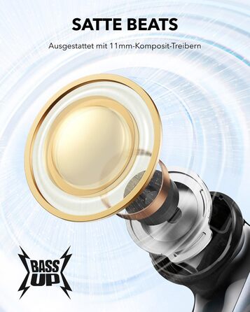 Від Anker, бездротові навушники з шумозаглушенням, адаптивним шумозаглушенням, BassUp, 60 годин відтворення, чохол 2-в-1 і підстав