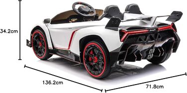 Дитячий автомобіль - Електромобіль Lamborghini Veneno - ліцензійний - 12V10AH, 4 двигуни - 2.4Ghz пульт дистанційного керування, M