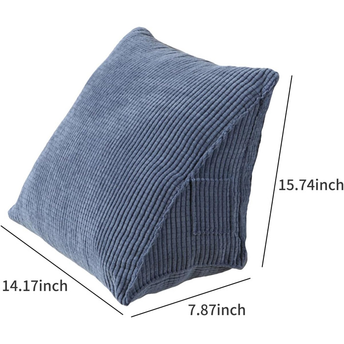 Трикутна подушка Irishom, зручна подушка для читання з кишенею на блискавці, трикутна клиноподібна подушка, невелика подушка для підтримки спини, подушка для офісу, дому, ліжка, дивана, 14,17 * 7,87 * 15,74 дюйма, кава