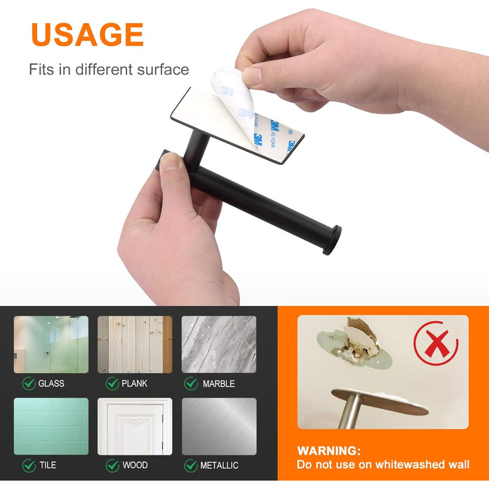 Самоклеючий тримач для туалетного рулону, тримач для туалетного рулону для унітазу без свердління, тримач для туалетного рулону, н