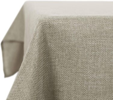 Скатертина Deconovo linen-look Скатертина на стіл водовідштовхувальна з льону з ефектом лотоса, 130х220 см, льон, 130х220 льон