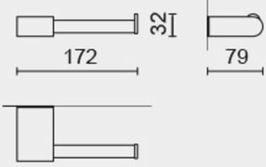 Тримач для туалетного рушника, матова нержавіюча сталь Plata 7,9 x 3,2 x 17,2 см, 40413 'ATORE