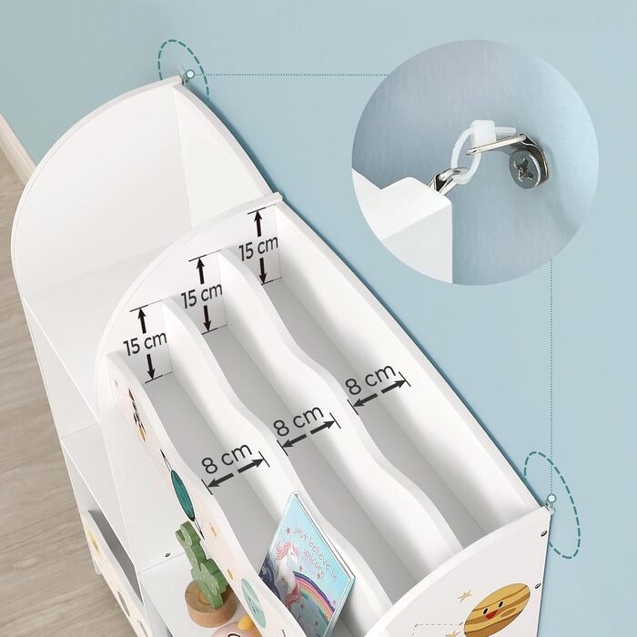 Полиця для зберігання іграшок та книг, багатофункціональний стелаж з 2 тканинними ящиками, для ігрової кімнати, дитячої кімнати, в