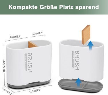 Тримач для зубних щіток PARKMANI, тримач для електричних зубних щіток для органайзера для ванної кімнати, знімний органайзер для зубних щіток для ванної кімнати зі зливним отвором для сімї, дітей (білий)