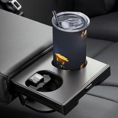 Кухоль з прямою трубочкою, красиві жовті троянди, принт, дорожній кухоль, підходить для кемпінгу, офісу та дому, 590 мл