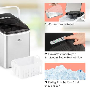 Л Ice Cube Machine, Ice Cube Machine із сенсорним керуванням, Mini Ice Cube Machine для великих і малих кубиків льоду, самоочищувальний Ice Cube Machine, 12 кг/24 год., 2