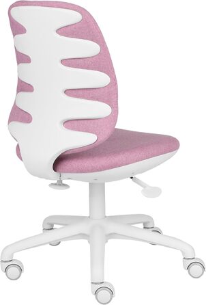 Обертовий стілець для дітей та підлітків, Active White, з регульованою глибиною спинки, ергономічними пазами на спинці, максимальне навантаження до 150 кг, сприяє правильній поставі. (Білий/Рожевий)