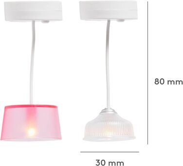 Набір для освітлення лялькового будиночка LUNDBY, аксесуари для лялькового будиночка з 2 частин - лампа для лялькового будиночка на батарейках для мініатюрного будиночка - набір лялькових аксесуарів для ляльок 11 см у масштабі 118 нового покоління