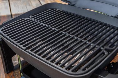 Портативний газовий барбекю на 1 пальник, настільний барбекю маленький для балкона, до 300C, чавунна решітка, портативний кемпінго