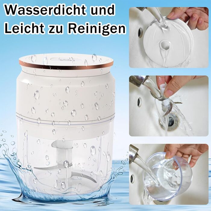 Подрібнювач цибулі, електричний подрібнювач, електричний подрібнювач цибулі, подрібнювач овочів, блендер, мульти та універсальний подрібнювач 300 мл робочий контейнер із зарядним кабелем (білий)