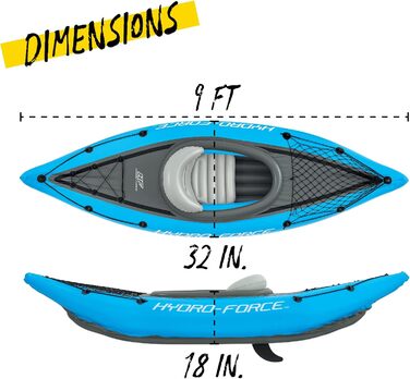 Надувний каяк на 1 особу з ручним насосом, веслом, сумкою для перенесення, синій, Single Cove Champion 2023
