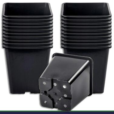 Горщик для рослин 11 L чорний 25x25x26 см Горщик для квітів Кашпо Горщики для рослин, 20 шт.