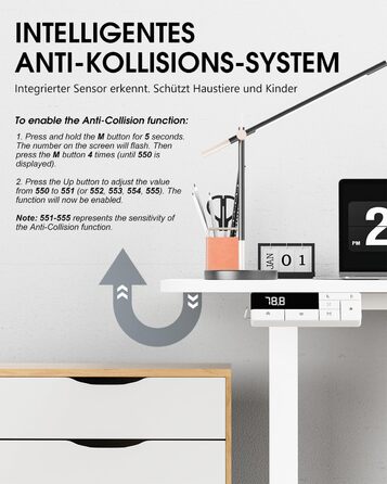 Каркас столу з регулюванням висоти, 2 потужними двигунами, 3 налаштуваннями пам&39яті та нагадуванням про можливе кріплення сидячи/встаючи, функцією захисту від зіткнень, вантажопідйомністю 150 кг, портом USB-C, 2 гачками, білий колір