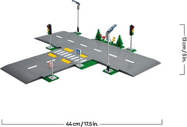 Вуличний перехрестя зі світлофорами, набір для будівництва з цеглинок, що світяться в темряві, 60304, одинарний
