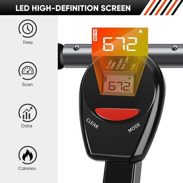 Складаний гребний тренажер з РК-дисплеєм, фітнес-обладнання для домашнього використання, складний гребний тренажер, вантажопідйомність до 120 кг