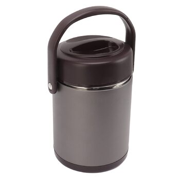 Ізольований харчовий контейнер з нержавіючої сталі, великої місткості, герметичний вакуумний контейнер для ділових поїздок, пікніків, 2 л, темно-сірий