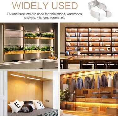 Тримач для люмінесцентної трубки Dasyusuo T8 30 шт. Кронштейн для люмінесцентної трубки Тримач для світлової трубки Затискачі для люмінесцентної трубки U Тримач для затискачів