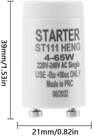 Стартер для люмінесцентних ламп 4-65 Вт стартер longlife ST111 220-240 В стартер для люмінесцентної лампи люмінесцентної лампи, 12 шт.