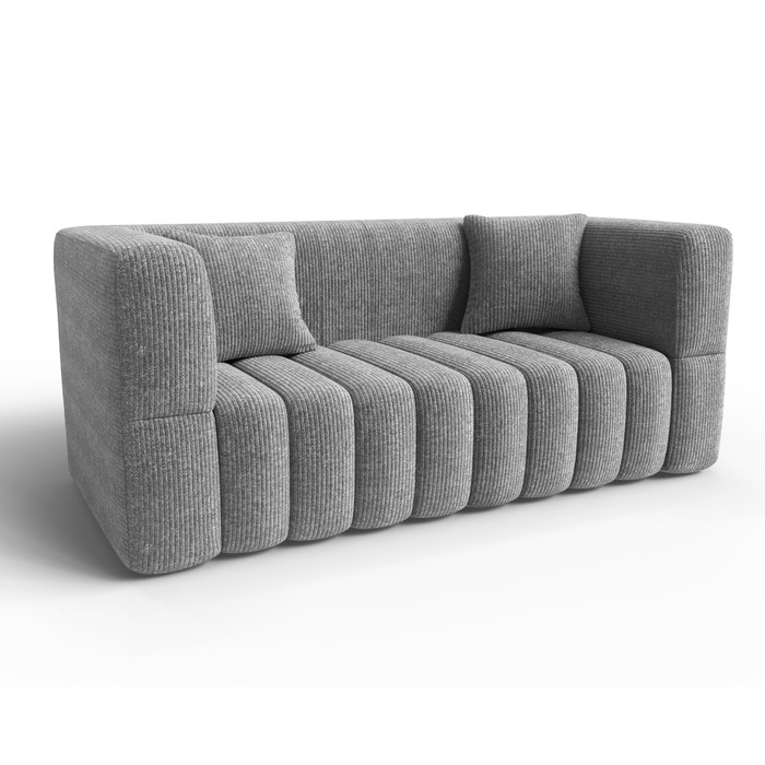 Місний вельветовий диван RUMMY, м&39який безкаркасний диван з піною з ефектом пам&39яті високої щільності, зручний диван для вітальні та спальні, сірий, 2-