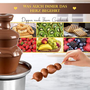 Клатронний шоколадний фонтан Шоколадний фонтан для фруктів і випічки теплий і рідкий шоколад на пізній сніданок, вечірку, Різдво, Новий рік Глибока збірна чаша фонтан з нержавіючої сталі СКБ 3248