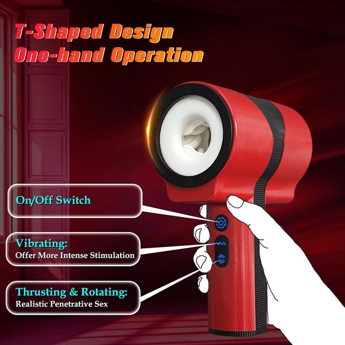 Електричний чоловічий мастурбатор YAWNSHE, з функціями поштовху, обертання та вібрації
