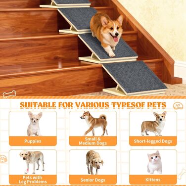 Пандус для собак TNELTUEB для сходів, 2 шт.