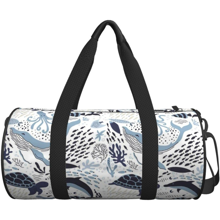 Дорожня сумка-циліндр з морським принтом (черепахи/восьминоги), спортивна сумка для чоловіків та жінок, сумка для подорожей та спорту