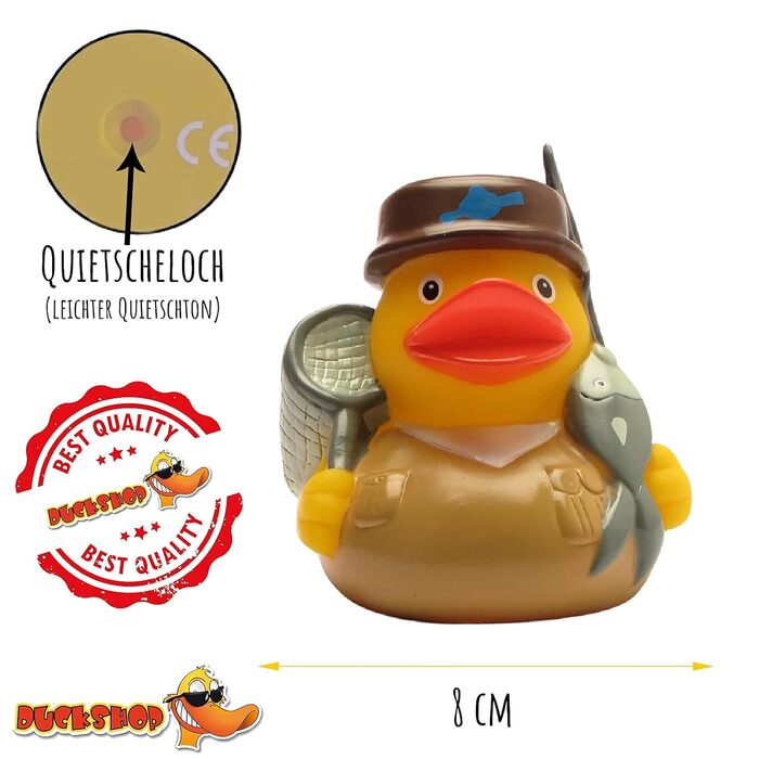 Гумова качка I Писклива качка I Писклива качка - L 8 см - вкл. брелок гумова качка в наборі Подарунок Outdoor I Подарунок для чоло