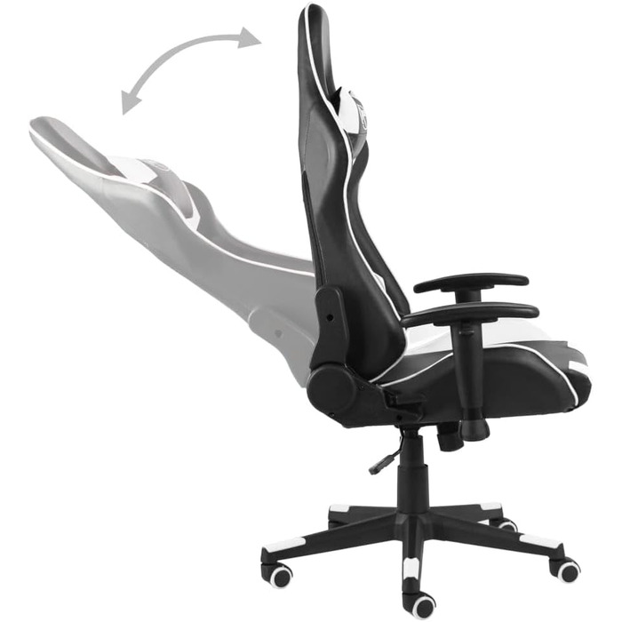 Геймерське крісло, обертове крісло, біле, ПВХ