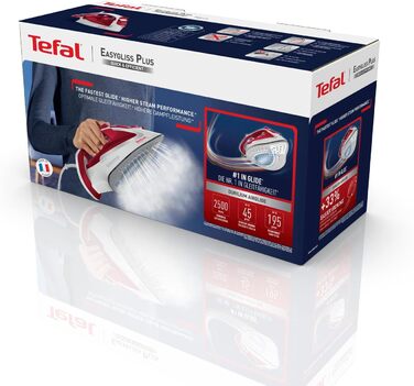 Праска 2500 Вт безперервна подача пари 45 г/хв. з функцією подачі пари об'єм резервуара для води 270 мл білий/червоний, 5717 Easyg