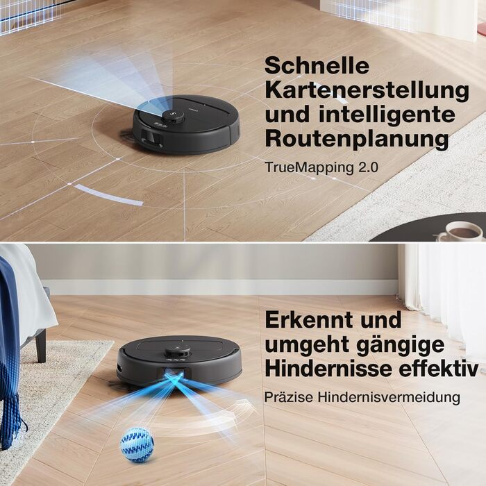 Універсальний вакуумний робот з функцією миття підлоги, потужність всмоктування 10 000 Па, технологія ZeroTangle 2.0, очищення кра