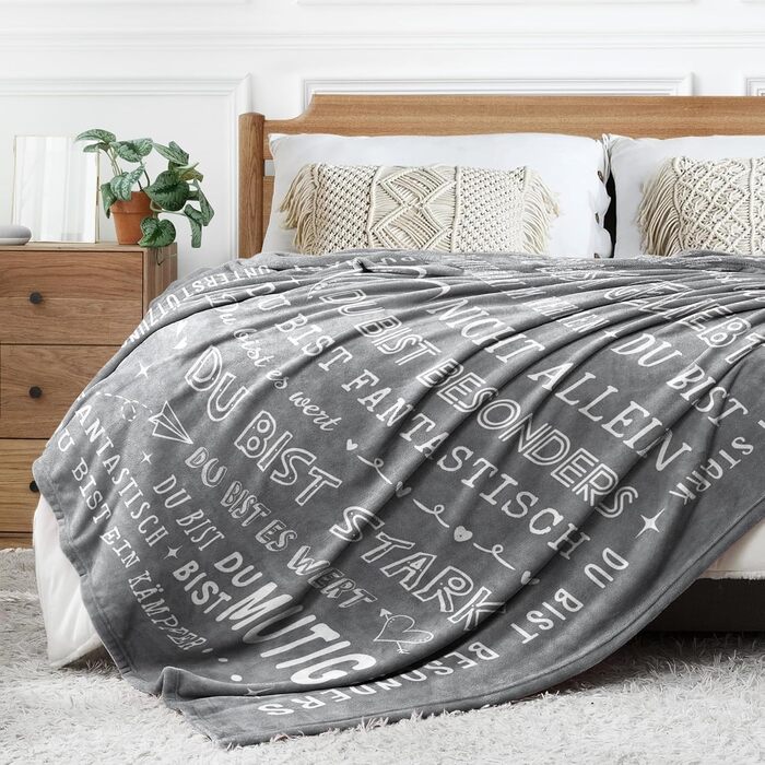 Подарунки для жінок та чоловіків, персоналізована ковдра, подарунок на день народження для жінок, подарунки-подяки для дівчини, сестри, колеги, суперм&39яка фланелева ковдра 62 x 52 дюйми, сірий