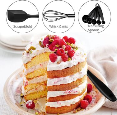 Набір кухонного посуду Wildone, 22 шт. и, повністю силіконовий, термостійкий, антипригарний, без бісфенолу А, шпатель, ложка, щипц