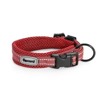Нашийник для собак Ande міцний нейлоновий світловідбиваючі елементи пластикова застібка колір червоний розмір XS 1,5 см обхват 30-35 см червоний XS - 1,5 смОбхват 30-35 см