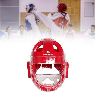 Захист обличчя для карате Baoblaze, регульований, для кікбоксингу Sanda, червоний, розмір L