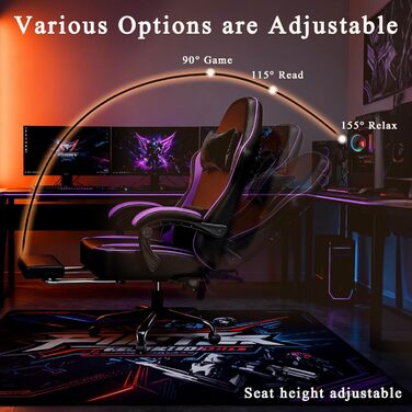 Ергономічне офісне крісло, крісло для домашнього офісу з регульованим підголівником, комп&39ютерне крісло з високою спинкою, колесами та сталевими ніжками (фіолетове)