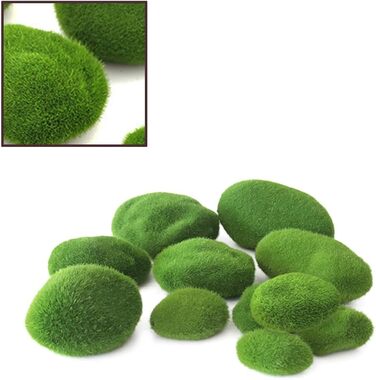 Кулі зі штучного моху Кульки зі штучного моху Кульки із зеленого моху Декоративний мох зі штучного моху Камені з моху Кулі з моху Прикраса для дизайну інтерєру, 40 шт., Ball Moss