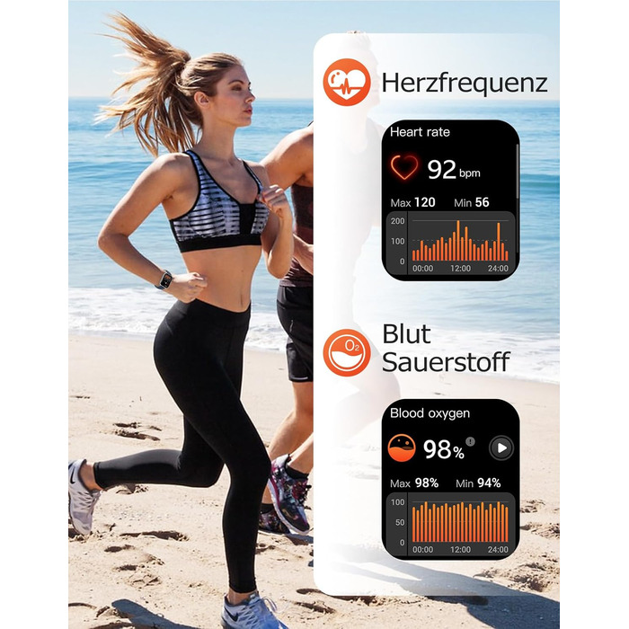 Розумний годинник RUIMEN з функцією телефону, розумний годинник для жінок та чоловіків, фітнес-годинник із HD-сенсорним екраном та моніторингом SpO2, монітором серцевого ритму, монітором сну, крокоміром, режимами кількох тренувань для Android та iOS, сріб