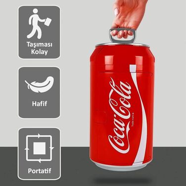 МІНІ-ХОЛОДИЛЬНИК COCA-COLA COOL CAN 10 AC/DC, 9,5 Л, ДИЗАЙН COCA-COLA, 12 В/230 В