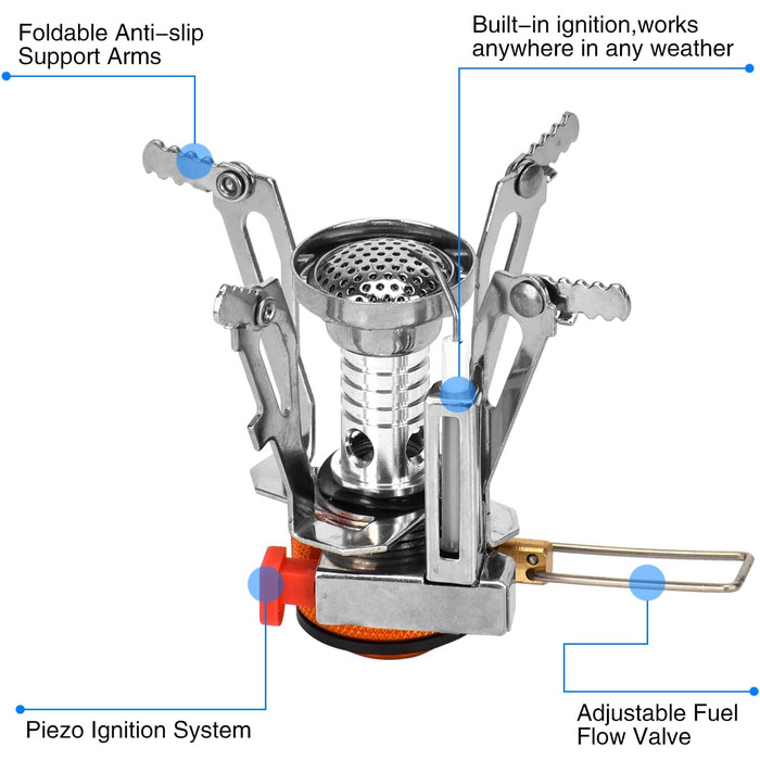 Набір посуду Queta для кемпінгу на 17 предметів каструлі та сковорідки для пікніка, походів та приготування їжі на 2-3 особи. Сертифікований FDA