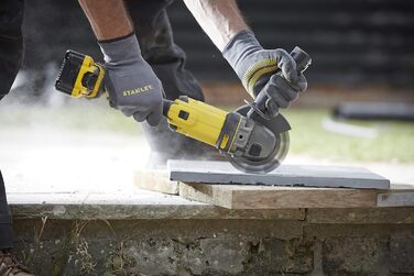 Акумуляторна кутова шліфувальна машина Stanley FatMax 18 В SFMCG400B (діаметр диска 125 мм, для всіх стандартних робіт з різання,