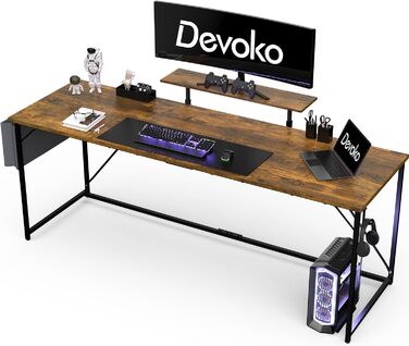 Стіл Devoko стіл комп'ютерний, 160 x 50 x 75 см офісний стіл для навчання, навчальний стіл, стіл промислового дизайну, комп'ютерни