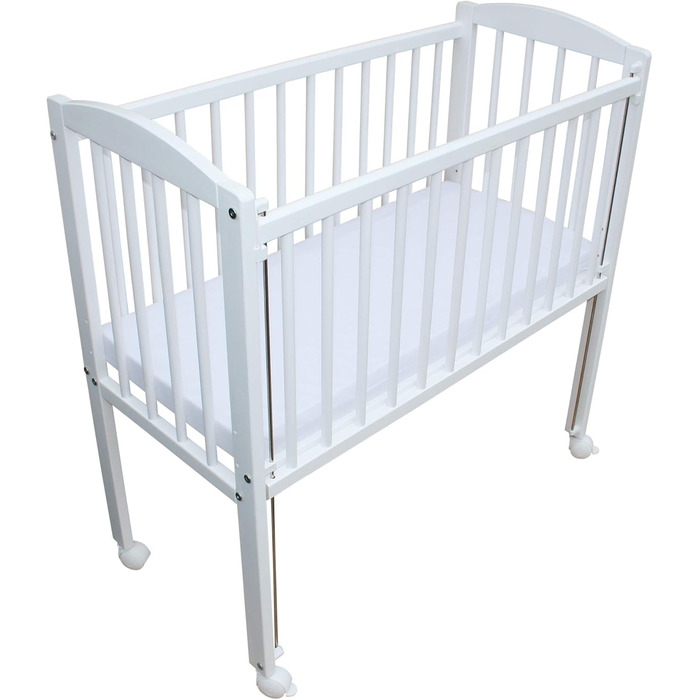 Дитяче ліжко Micoland Mobile Bed Bed 90x40 см з масиву дерева з матрацом та водонепроникним захисним чохлом