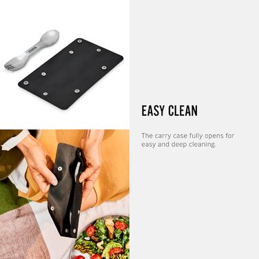 Набір ложок та виделок з нержавіючої сталі BLACKBLUM, практичне поєднання ложки та виделки, ідеально підходить для кемпінгу та пікніків, міцний та придатний для миття в посудомийній машині з фруктовим мотивом, включаючи футляр з переробленого ПЕТ