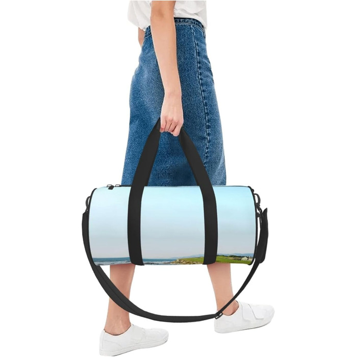 Спортивна сумка, дорожня сумка, пляжна сумка з принтом, сумка для гольфу, сумка на ніч, чорна, універсальний розмір