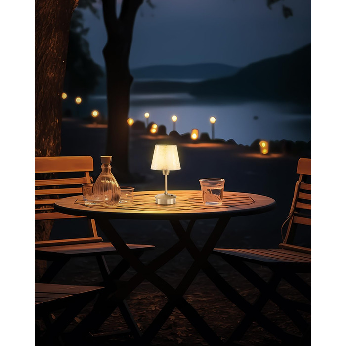 Маленькі бездротові настільні лампи для обідніх столів, вбудований акумулятор 5200 мАг, портативна сенсорна лампа з регульованою яскравістю для ресторану, вітальні, спальні, бару, їдальні, настільна лампа, нічник, шампанське, 2 шт., 2