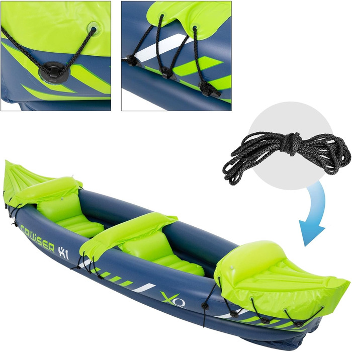 Надувний човен ECD Germany Cruiser 2.0 / Cruiser 3.0 / Надувний каяк Cruiser X1, для 2 осіб, весловий човен, рибальський човен, човен для відпочинку, надувний човен, повітряний каяк, каное, різні моделі каяків - Cruiser X1