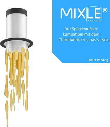 Насадка Sptzle (міксле), сумісна з Thermomix TM6, TM5, TM31 і TM Friend, аксесуарами, шпецле-машиною, виготовлена з нержавіючої сталі, безпечної для харчових продуктів
